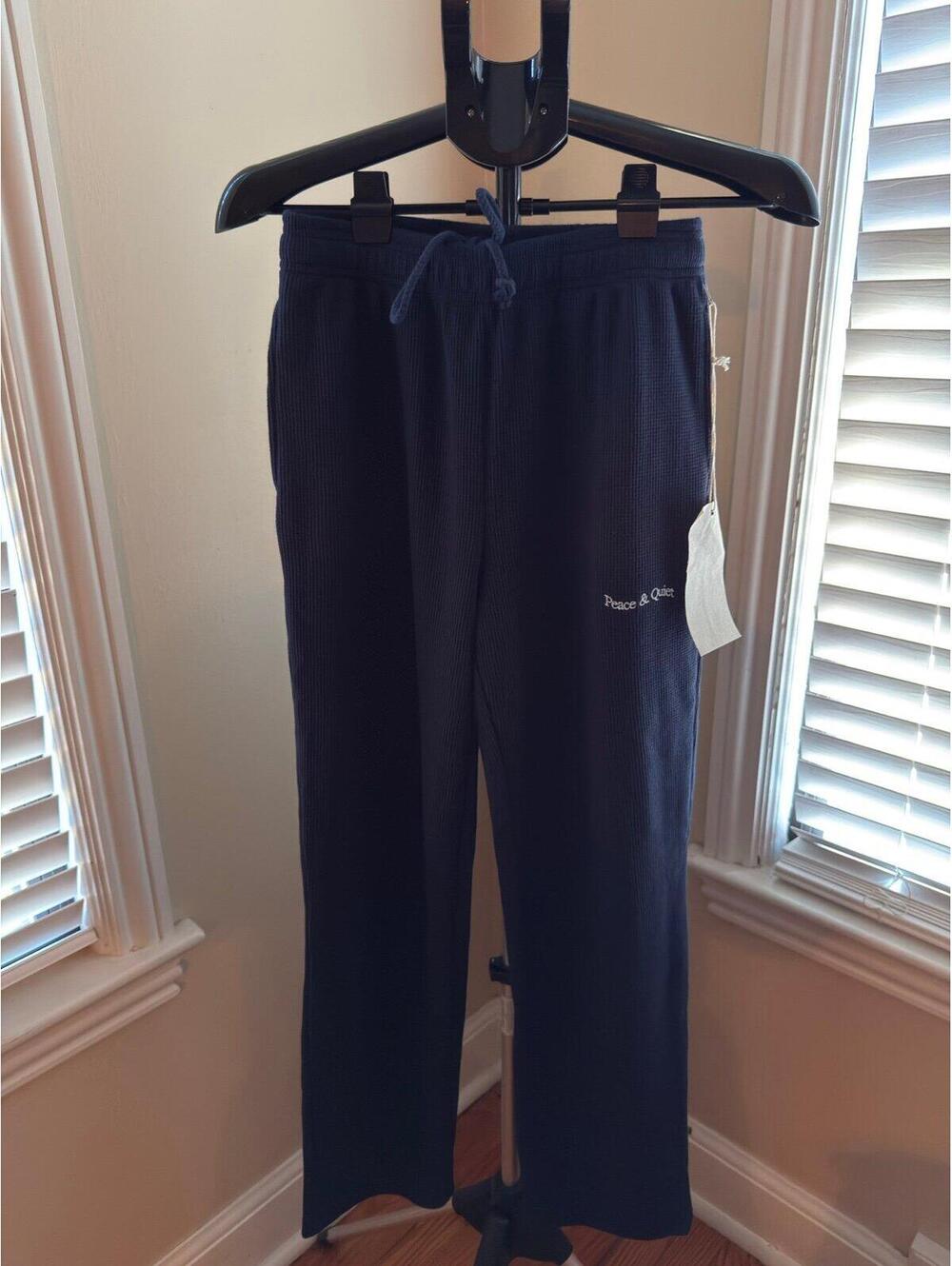 Museum of Peace & Quiet Waffle Knit Lounge Pants Small NWT Minimalist Navy